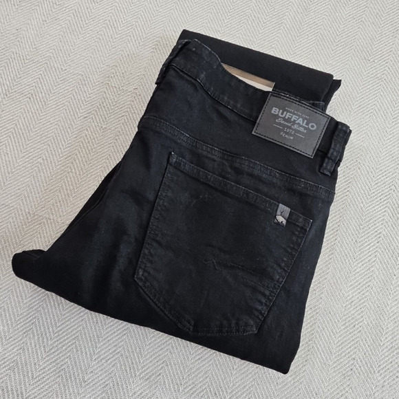 Buffalo David Bitton Ash Jeans Men's Size W36 L32 Black Slim Fit NWT Classic - Picture 15 of 15